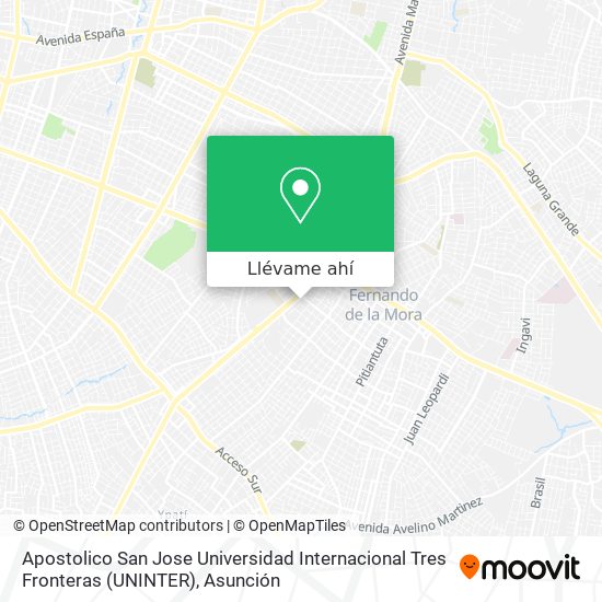 Mapa de Apostolico San Jose Universidad Internacional Tres Fronteras (UNINTER)