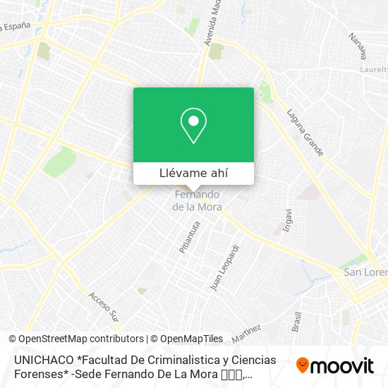Mapa de UNICHACO *Facultad De Criminalistica y Ciencias Forenses* -Sede Fernando De La Mora 📚🔬🎓