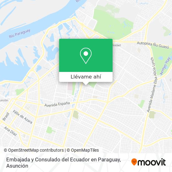 Mapa de Embajada y Consulado del Ecuador en Paraguay
