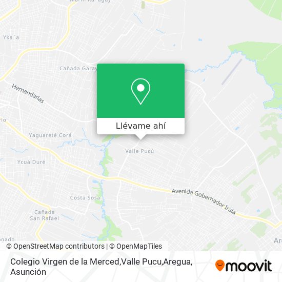 Mapa de Colegio Virgen de la Merced,Valle Pucu,Aregua