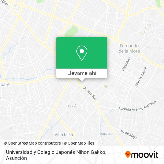 Mapa de Universidad y Colegio Japonés Nihon Gakko