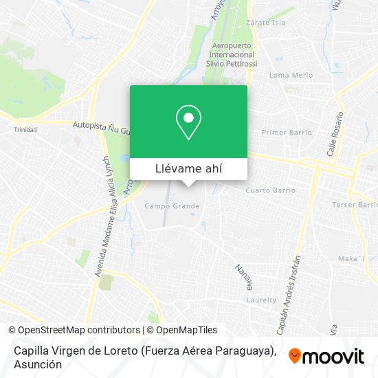 Mapa de Capilla Virgen de Loreto (Fuerza Aérea Paraguaya)