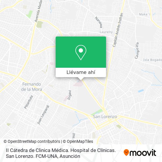 Mapa de II Cátedra de Clinica Médica. Hospital de Clínicas. San Lorenzo. FCM-UNA