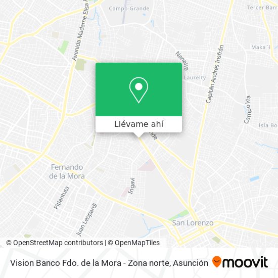 Mapa de Vision Banco Fdo. de la Mora - Zona norte