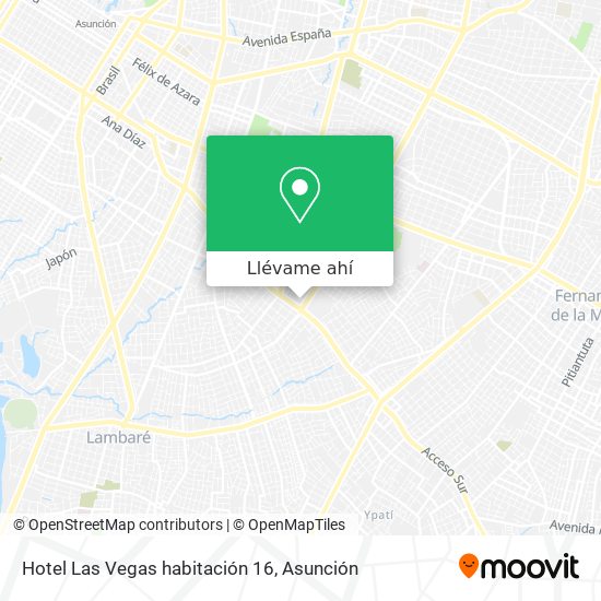 Mapa de Hotel Las Vegas habitación 16