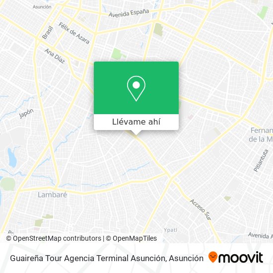 Mapa de Guaireña Tour Agencia Terminal Asunción