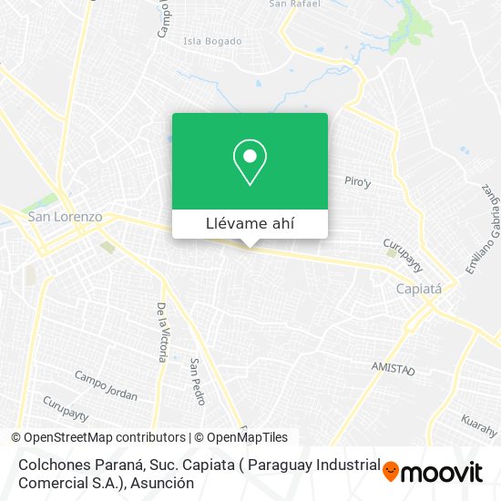 Mapa de Colchones Paraná, Suc. Capiata ( Paraguay Industrial Comercial S.A.)