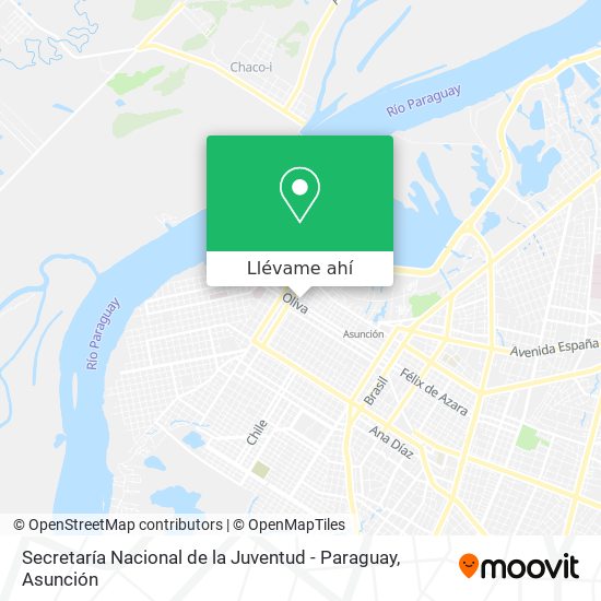 Mapa de Secretaría Nacional de la Juventud - Paraguay