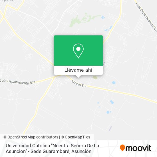 Mapa de Universidad Catolica "Nuestra Señora De La Asuncion" - Sede Guarambaré