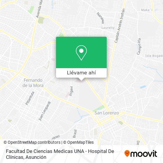 Mapa de Facultad De Ciencias Medicas UNA - Hospital De Clínicas