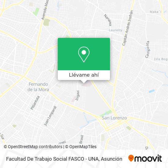 Mapa de Facultad De Trabajo Social FASCO - UNA