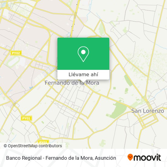 Mapa de Banco Regional - Fernando de la Mora