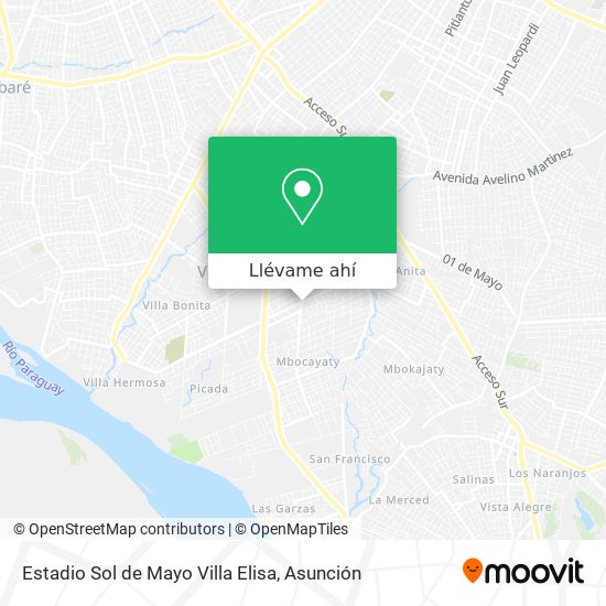 Mapa de Estadio Sol de Mayo Villa Elisa