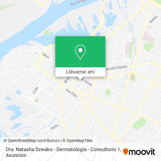 Mapa de Dra. Natasha Szwako - Dermatología - Consultorio 1