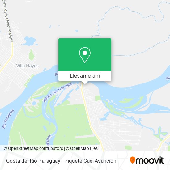 Mapa de Costa del Río Paraguay - Piquete Cué