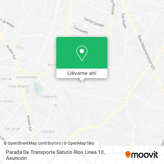Mapa de Parada De Transporte Saturio Ríos Linea 10