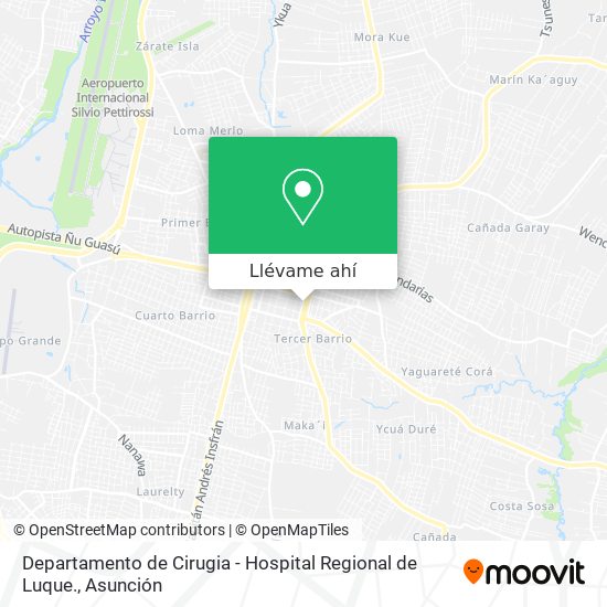 Mapa de Departamento de Cirugia - Hospital Regional de Luque.