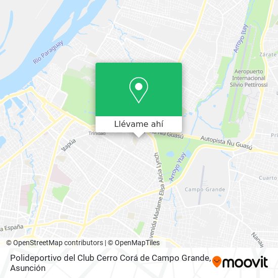 Mapa de Polideportivo del Club Cerro Corá de Campo Grande