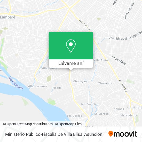 Mapa de Ministerio Publico-Fiscalia De  Villa Elisa