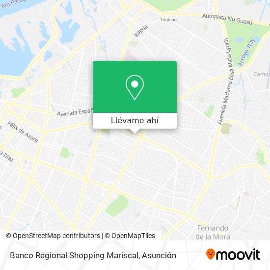 Mapa de Banco Regional Shopping Mariscal