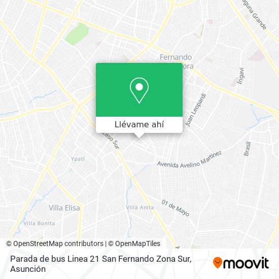 Mapa de Parada de bus Linea 21 San Fernando Zona Sur