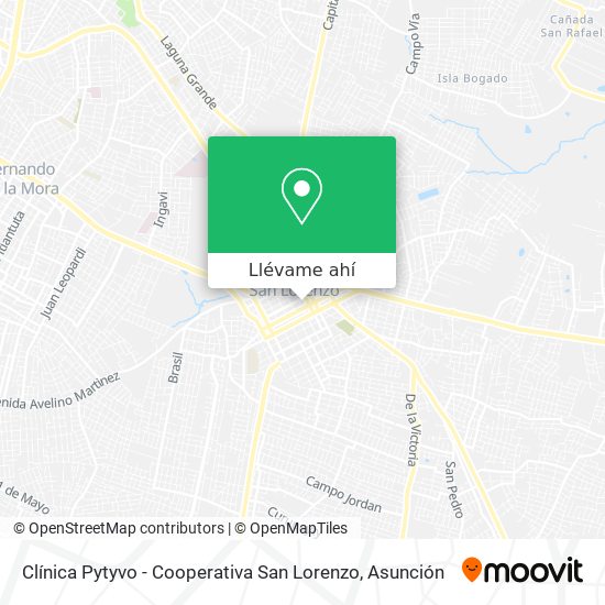 Mapa de Clínica Pytyvo - Cooperativa San Lorenzo