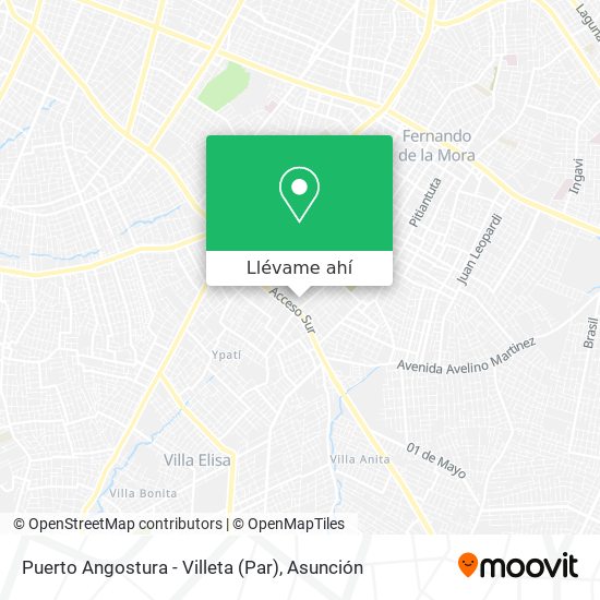Mapa de Puerto Angostura - Villeta (Par)