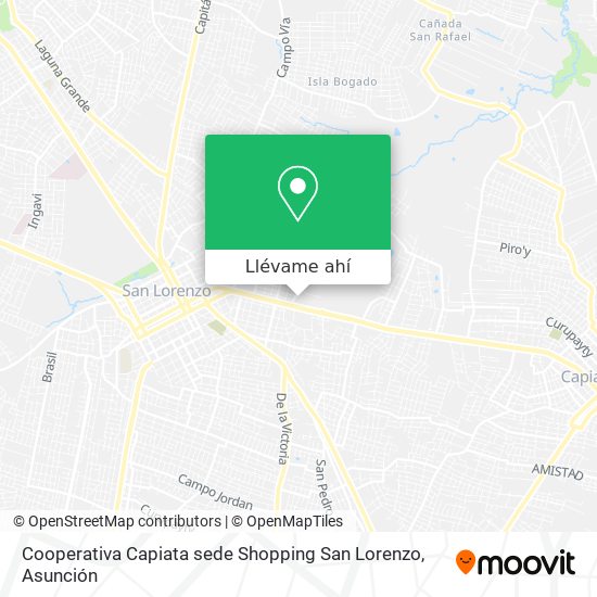 Mapa de Cooperativa Capiata sede Shopping San Lorenzo