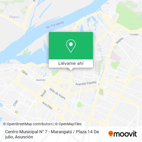 Mapa de Centro Municipal N° 7 - Marangatú / Plaza 14 De julio