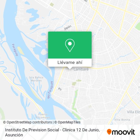 Mapa de Instituto De Prevision Social - Clinica 12 De Junio