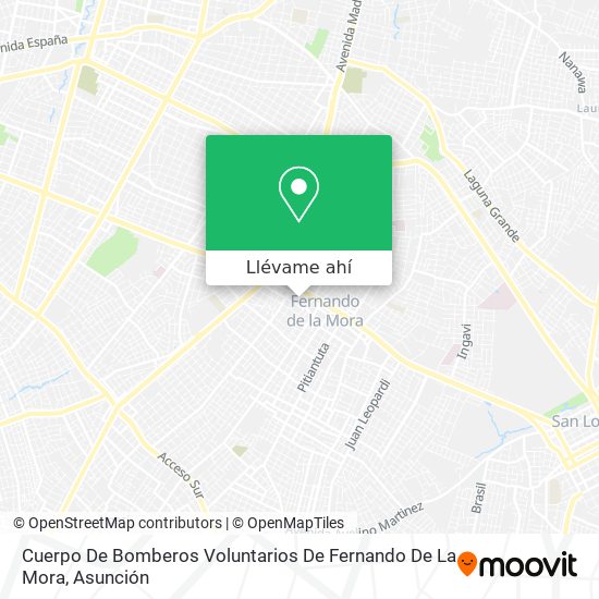 Mapa de Cuerpo De Bomberos Voluntarios De Fernando De La Mora