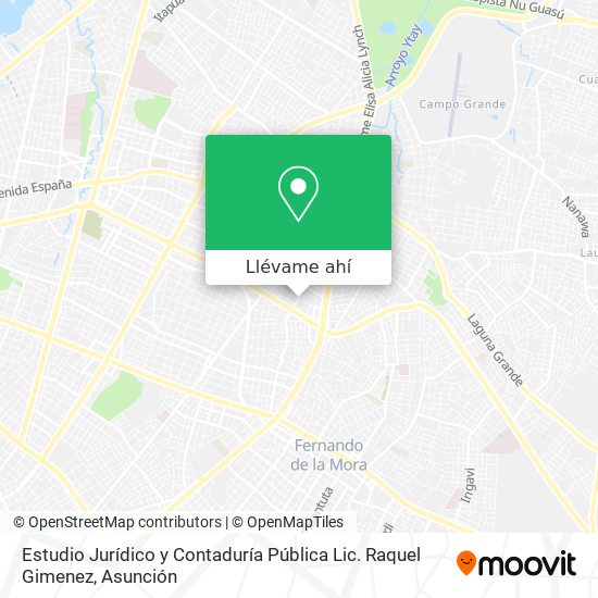 Mapa de Estudio Jurídico y Contaduría Pública Lic. Raquel Gimenez