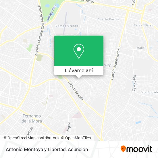 Mapa de Antonio Montoya y Libertad