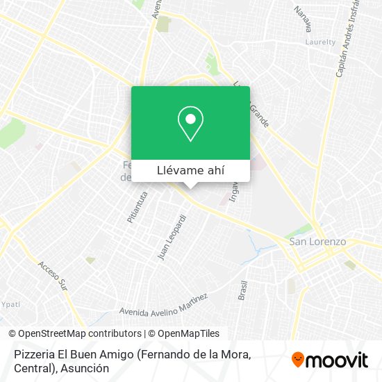 Mapa de Pizzeria El Buen Amigo (Fernando de la Mora, Central)