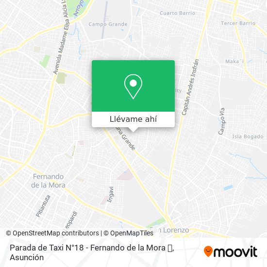 Mapa de Parada de Taxi N°18 - Fernando de la Mora 🚕