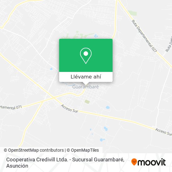 Mapa de Cooperativa Credivill Ltda. - Sucursal Guarambaré