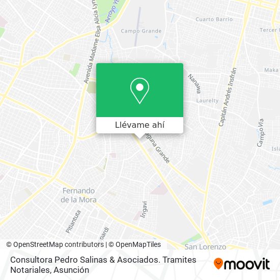 Mapa de Consultora Pedro Salinas & Asociados. Tramites Notariales