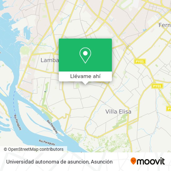 Mapa de Universidad autonoma de asuncion
