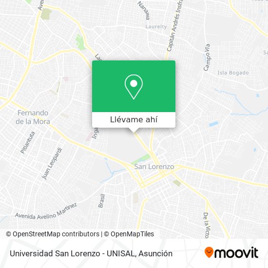 Mapa de Universidad San Lorenzo - UNISAL