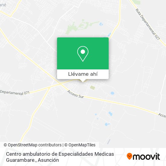 Mapa de Centro ambulatorio de Especialidades Medicas Guarambare.