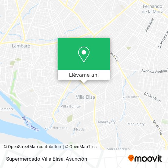 Mapa de Supermercado Villa Elisa