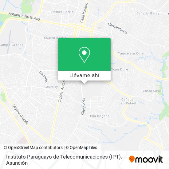 Mapa de Instituto Paraguayo de Telecomunicaciones (IPT)