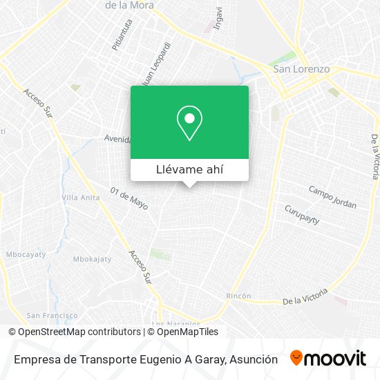 Mapa de Empresa de Transporte Eugenio A Garay