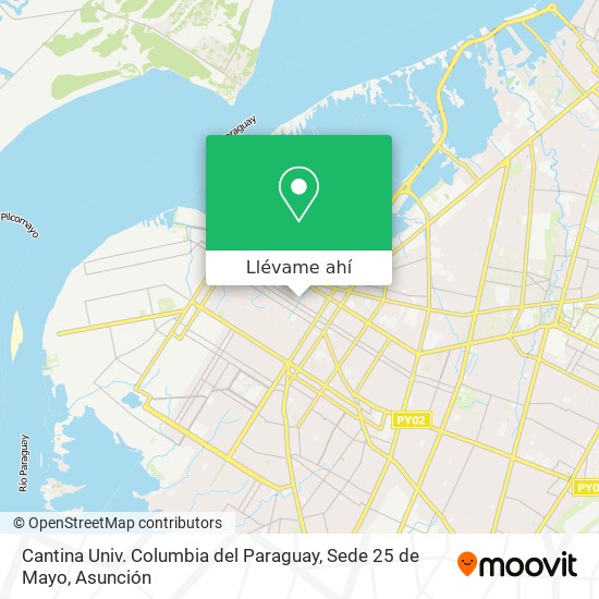 Mapa de Cantina Univ. Columbia del Paraguay, Sede 25 de Mayo