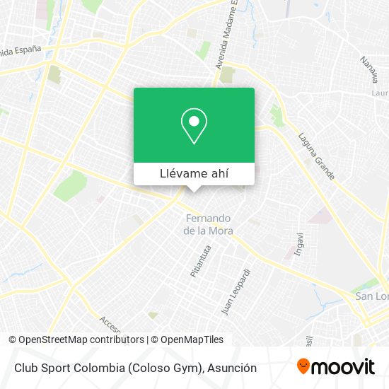 Mapa de Club Sport Colombia (Coloso Gym)