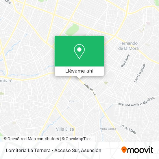 Mapa de Lomitería La Ternera - Acceso Sur