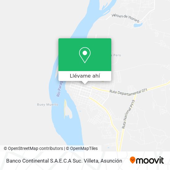 Mapa de Banco Continental S.A.E.C.A Suc. Villeta