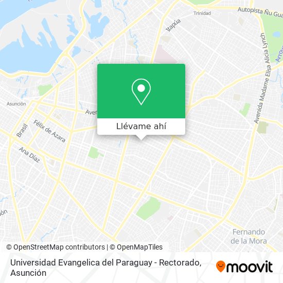 Mapa de Universidad Evangelica del Paraguay - Rectorado