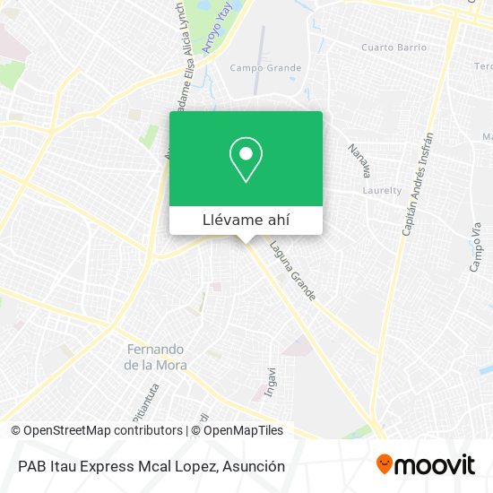 Mapa de PAB Itau Express Mcal Lopez
