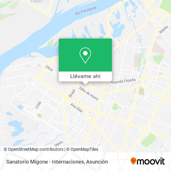 Mapa de Sanatorio Migone - Internaciones
